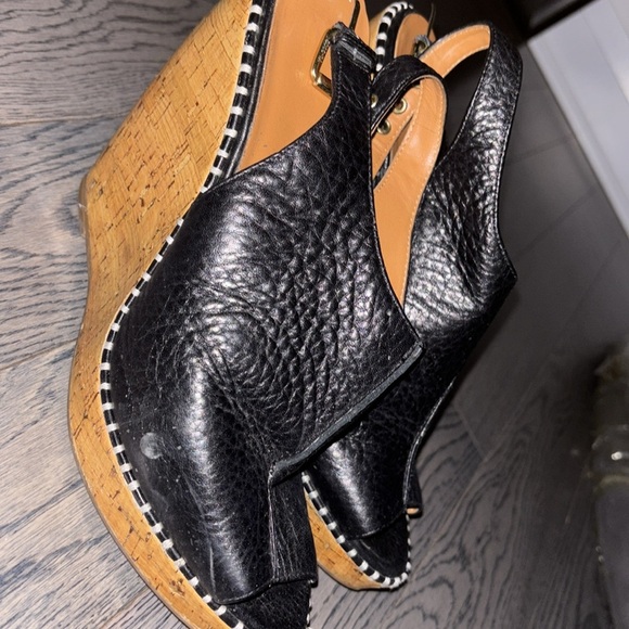 Dolce Vita Prema Platform Peep Toe Wedges Black Leather Size 9 - Picture 13 of 16